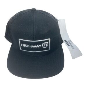 Highway 21 CORPORATE Snap-back FlexFit Flat Bill Hat/Cap (Black) New NWT